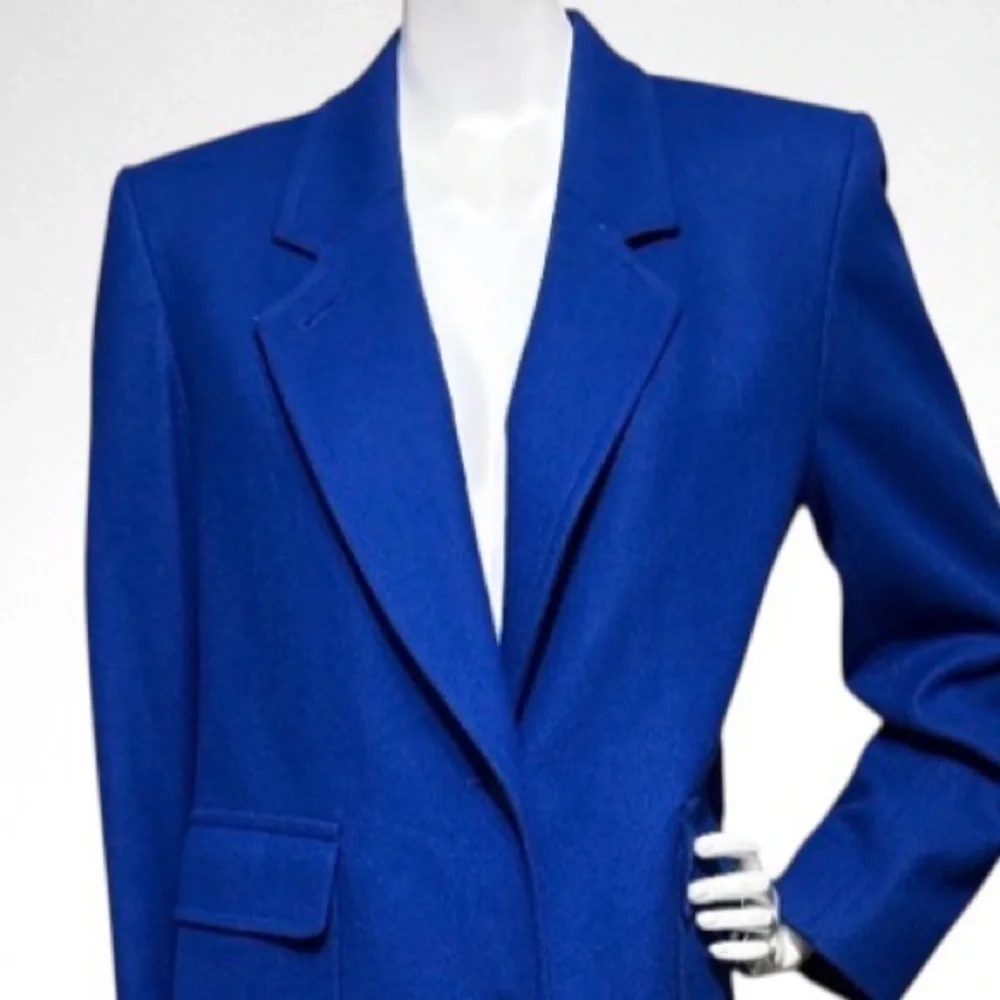 PENDLETON Pure Virgin Wool Single Breast Button Blue Trench Coat Medium Petite